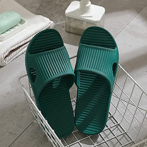 JIJIe Shower slipper,Slippers for Women bathroom or indoor use, anti-slip （Dark Green UK5/5.5 EU38/39 — view 3