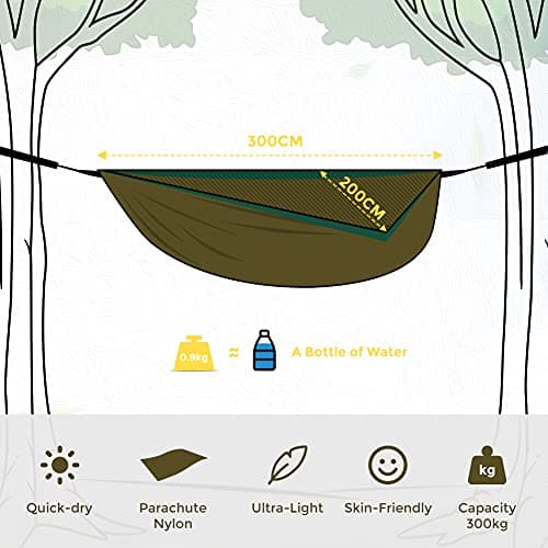 Glymnis Camping Hammock for 2 Person, Ultralight 210T Nylon Outdoor Hammock — view 2