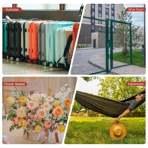 TIXIPEM Security Cable with Loops [2Pcs] - 1.64ft / 64.6 Inch Stainless Steel Luggage Lock Safety Cable Use for Bikes & Luggage & Toolbox, & Tent - [Black] Wire Rope Lanyard — view 2
