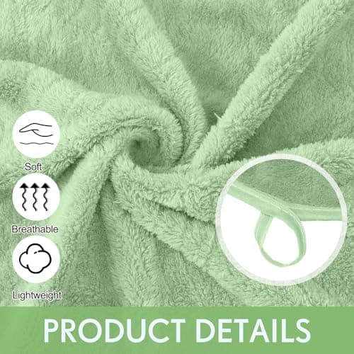 SmoothNovelty 2 Pack 40 x 80 Inch Jumbo Extra Large Bath Sheet Towels Set, Oversized Quick Dry Coral Fleece Bath Sheet Absorbent and Soft Lightweight Towels for Home, Gym, Travel, Beach (Green) — view 3
