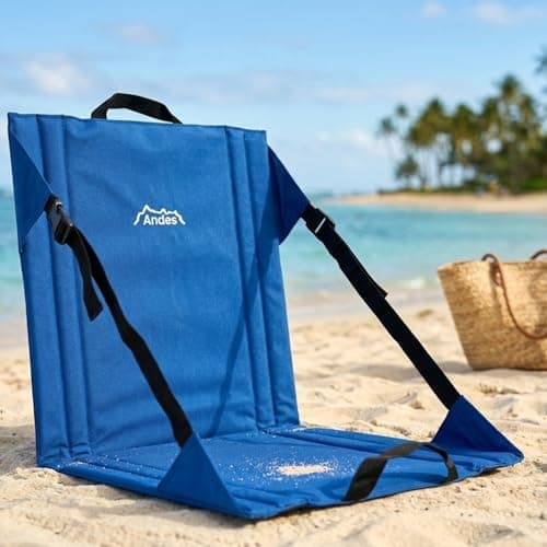 Andes Blue Folding Beach Chair Outdoor Garden Portable Seat — view 5