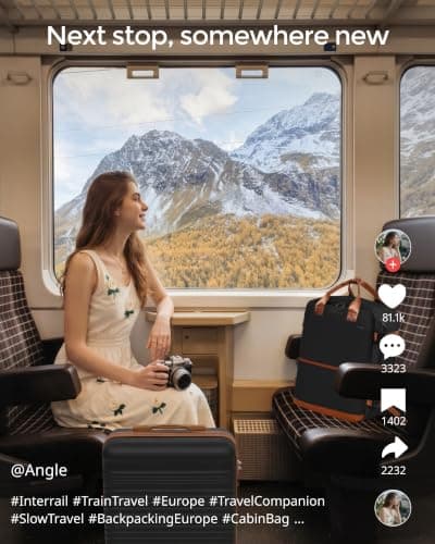 COOLIFE 55×40×20 Cabin Suitcase + 40x30x20cm Ryanair Cabin Bag EasyJet Set — view 2