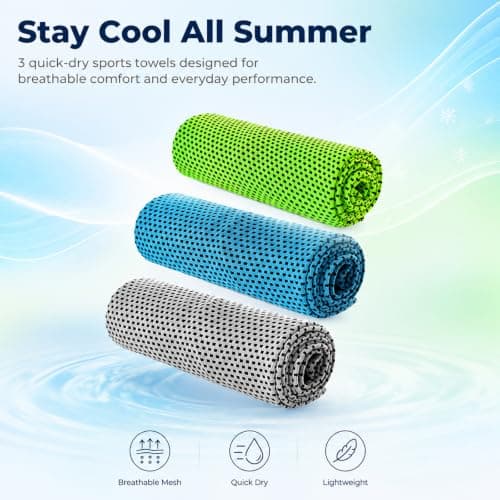 ILOVMUP 3PCS Quick Drying and Cooling Towels, Breathable Fibre for Sports — view 2