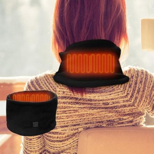 Ggnaxivs Winter Electric Heated Scarf Neck Wrap USB Rechargeable Neck Warmer 3 Speed Adjustment Fleece Scarf for Cycling Skiing — view 4