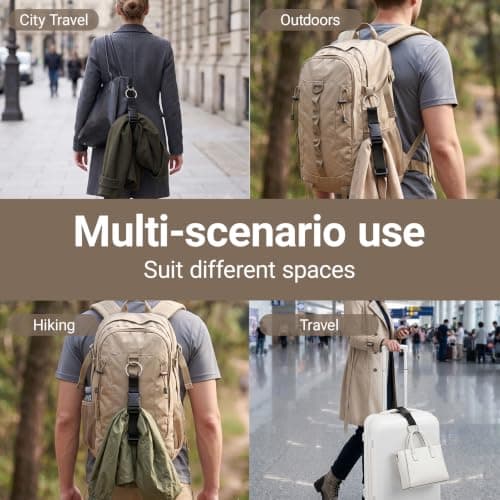 3 Pcs Add a Bag Luggage Straps Jacket Holder Strap with Ring Hooks & Buckle — view 6