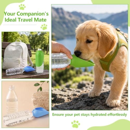 Adiwo 2Pcs Portable Silicone Pet Water Fountain, Dog Water Dispenser — view 6