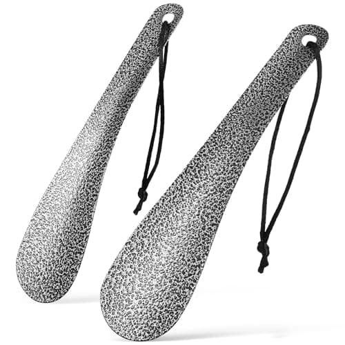DOITOOL 19cm Metal Shoe Horn Portable Shoe Wearing Helper 2pcs Black