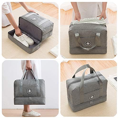 Kaxich Waterproof Gym Bag Duffle Bag Travel Overnight Bag Dry Wet Separation Weekender Handbag Sports Fitness Swim Tote Bag for Men Women (Green) 39 x 18 x 30cm/15.35'' x 7.08'' x 11.8'' — view 6
