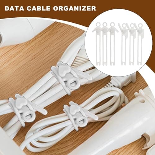 Silicone Cable Ties, 6 Pack Charging Cord Straps, Non Slip Headphone Wire Bundling Organizer, Functional Tool for Travel, Home, Office, Daily Use — view 5