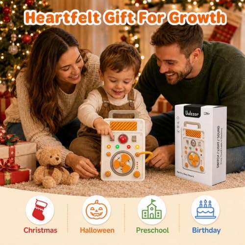Kdoliti Montessori Busy Board 1+ Year Old,Sensory Toys for Babies,Toddler Travel Toys for 1 2+ Year Old,Baby Toy for 1 2 Year Old Boy Girl,Montessori Toys for 1 2 3 Year Old Girls Boys Birthday Gifts — view 6