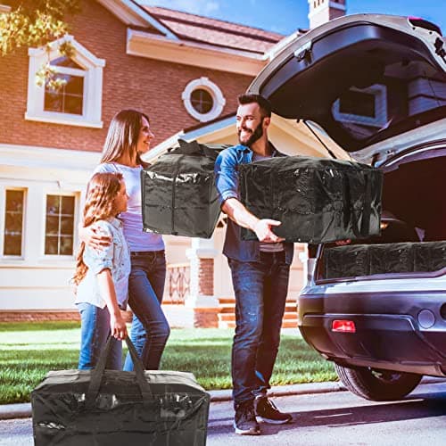 Moving Bags 2 Pack 90L Heavy Duty Extra Large Clothes Packing Boxes Black — view 2