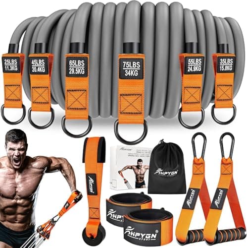 HPYGN Heavy Resistance Bands 300lbs, Weight Bands for Exercise with Handles, Door Anchor, Carry Bag, Workout Bands for Men, Physical Therapy, Muscle Training, Strength, Slim, Yoga, Home Gym Equipment