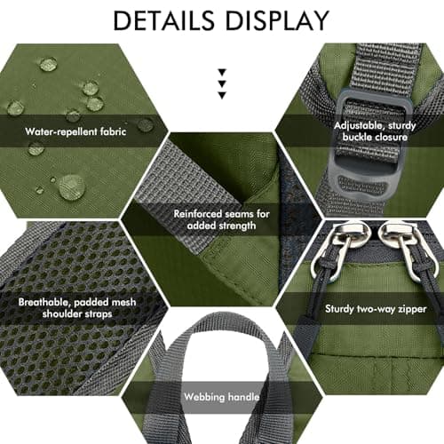 Mayoii Foldable Lightweight Backpack for Mens & Women – 35L Waterproof Rucksack for Mens & Women, Rucking Daypack for Outdoor Sports Hiking Travel Camping (Green) — view 5