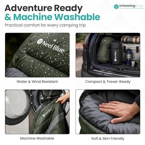 Trimming Shop 4 Season Waterproof Backpacking Sleeping Bag 6ft - Green — view 5