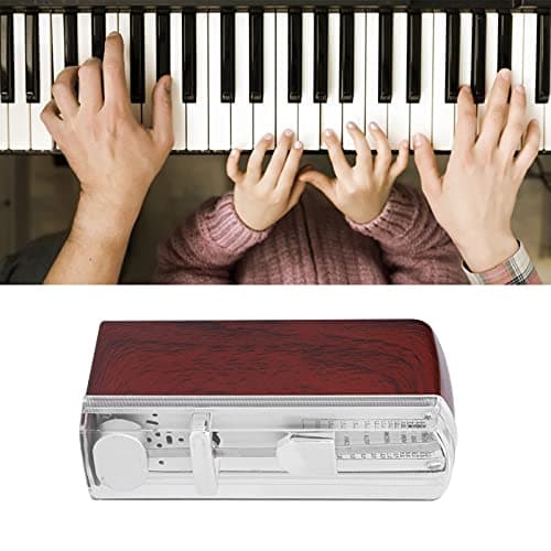 Mini Mechanical Metronome, Smooth Tidy Piano Metronome for Guitar for Ukulele (Burgundy) — view 2