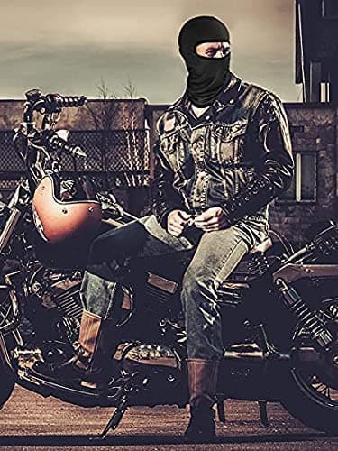 UK-UNIQUE Breathable Lightweight Balaclava Ski Face Mask, Motorcycle Cycling Neck Warmer for Helmet, UV Protector Scarf Unisex Men/Women/Kids/Boys/Girls (Black, 1) — view 5