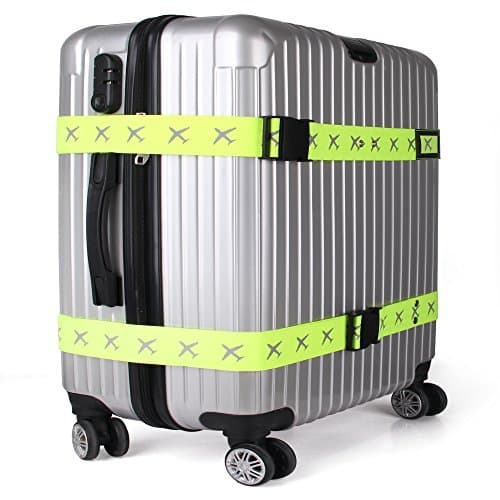 Bansga Luggage Strap Suitcase Belts Travel Accessories 2-Pack-Green — view 2