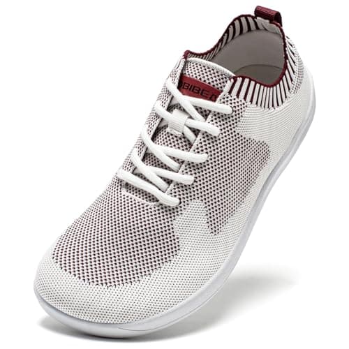 HOBIBEAR Women Barefoot Shoes Men Wide Toe Box Trail Running Mesh Trainers Breathable Comfortable Zero Drop Sole Minimalist for Outdoor Casual Daily Gym Travel Training Walking Red 6