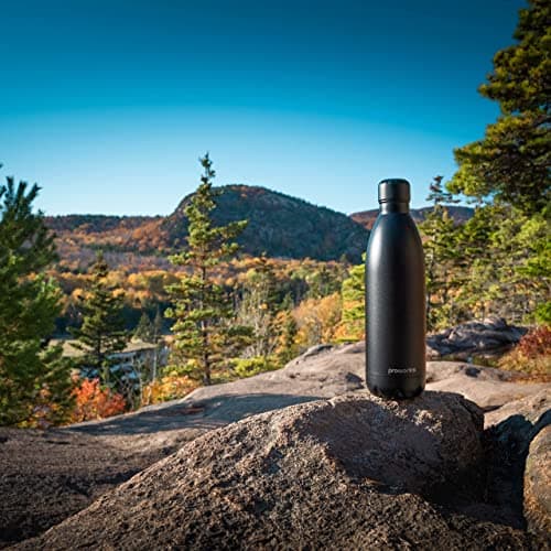 Proworks Performance Stainless Steel Sports Water Bottle | Double Insulated Vacuum Flask for 12 Hours Hot & 24 Hours Cold Drinks - Great for Home, Work, Gym & Travel - 500ml - BPA Free – Jet Black — view 6