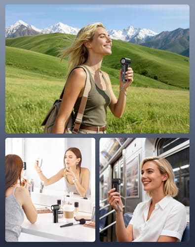 OidoZac Hand held Fan, 18800RPM High Speed (1-100) Mini Hand Fans, 4000mAh Small Personal Portable Fan with Strap, Powerful Handheld Fans for Travel, Office, Outdoor, Camping, Gift, Black — view 6