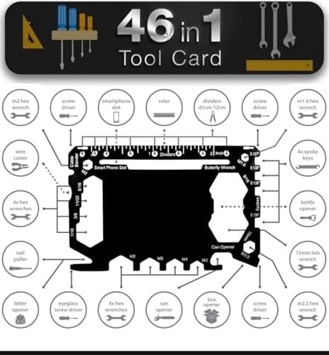 Bascuda Stainless Steel 46-in-1 Card Size Gadget Wallet Multitool — view 5