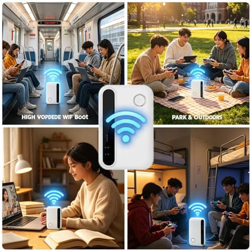 5G Portable WiFi Router, Mobile Hotspot with SIM Card Slot, 300Mbps Internet Speed, Supports up to 10 Devices for Travel, Remote Work and Camping — view 5
