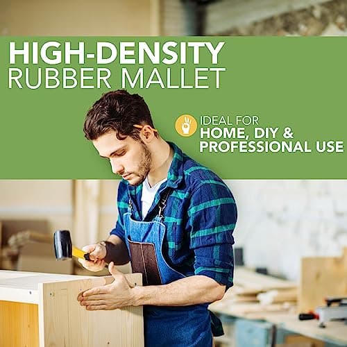 BLOSTM Heavy Duty Rubber Mallet - 16oz. Solid Rubber Mallet Hammer — view 5