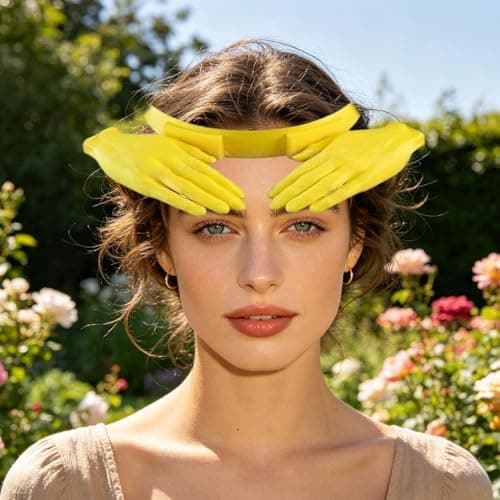 Beach Hats for Women, Lightweight Headwear as Joke Props | Funny Hand Shaped Sun Hat - for Summer Holidays, Travel Trips, Fishing, Golf, Hiking, Gardening, Swimming Pool, Outdoor Sp, yellow — view 6
