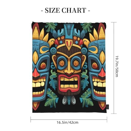 STVYUKL Cool Steampunk Gears Drawstring Backpack Lightweight Sports Gym Sack Drawstring Bags Cinch Bag Sackpack For Work Gym Swim Travel, Colorful Tiki Mask Pattern, One Size — view 3