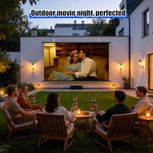 100 inch Projector Screen, Portable Projector Screen for Outdoor Indoor, Wall Mounted ALR Projection Screen Hanging Movie Screen for Bedoom, Backyard, Home Theater, 4k 16:9 — view 3