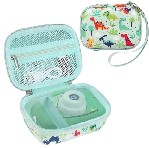 Leayjeen Kids Digital Camera Case, Compatible with Gofunly/Hangrui/Cocopa/GREENKINDER/YunLone/arnssien/Vavkasi, Christmas Birthday Gift Toys for Boys and Girls(Case Only) Green Dinosaur