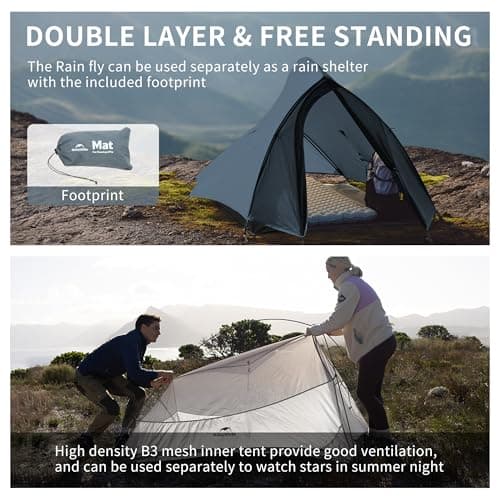 Naturehike Cloud Up Pro Camping Tent, 2 Person, Navy Blue — view 5
