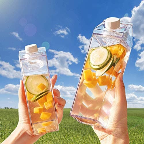 Yarlung 6 Pack Plastic Milk Box, 17 Oz/500ml Clear Portable Milk Carton Water Bottle Square Juice Bottle for Outdoor Sports Travel Camping Activities - BPA Free Environment Friendly Material — view 5