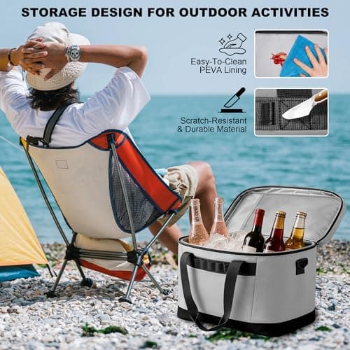 30L Collapsible Cool Bag Leakproof Soft Cooler with Shoulder Strap — view 6