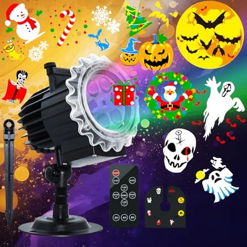 MOSSNDAR 96-Pattern Halloween Christmas Projector Outdoor Indoor