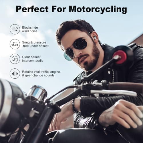 NEXAVIBE 2 Pairs 33dB Wind Reduction Silicone Earplugs for Motorcycle — view 3