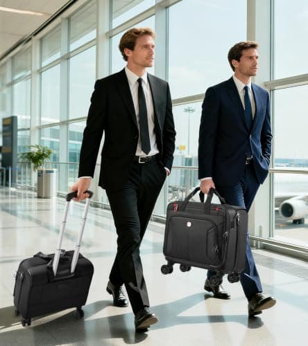 star cloud Rigid Frame Rolling Laptop Bag on Wheels, Rolling Briefcase with USB & Type-C Charging Port,Water Resistant Rolling Computer Bag for 17.3 Inch Laptop (18 × 16.5 × 8 inches) — view 6