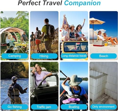 DUOJIN Camping Toilet, Portable Toilet for Adults & Kids, Folding Waterproof Porta Potty for Camping, Car, Bucket, Travel, Outdoor, Hiking, Trips, Boat, Beach, Tent (Black) — view 5