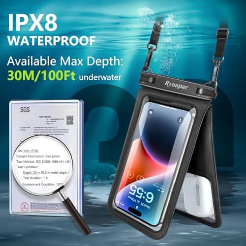 Rynapac IPX8 Waterproof Phone Pouch Up to 8"-2 Pack Double Space Dry Bag — view 2
