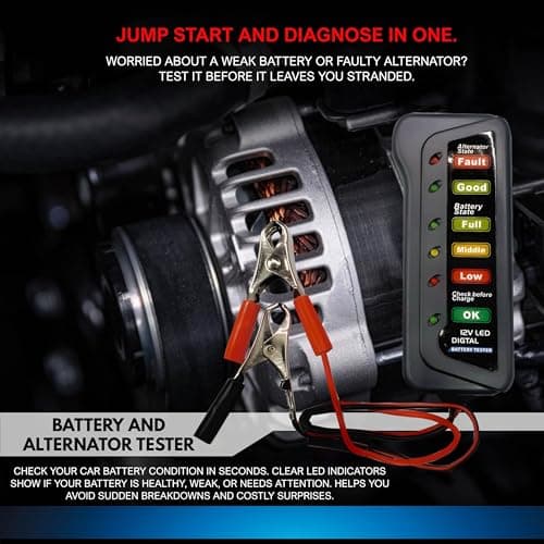 ACPP9 900A Portable Power Pack Jump Starter with 300 PSI Air Compressor, 12V Power Station, LED Work Light, Battery and Alternator Tester and 4TRESS Non Slip Dash Mat — view 5