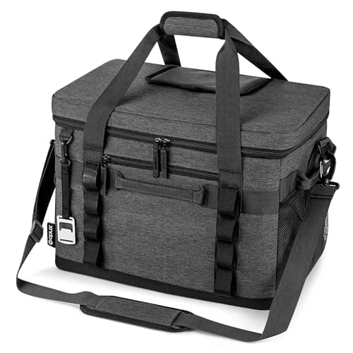 OPUX Soft Cooler Bag, Insulated Collapsible Soft Sided Portable Cooler, 60 Cans Beach Camping Leakproof Cooler with Shoulder Strap, Ice Chest for Travel Road Trip Picnic, Charcoal Gray