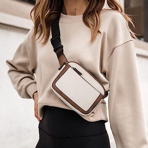 Belt Bag For Women Everywhere Crossbody Waist Bag Adjustable Strap Vegan Leather Women's Womens Packs Waist Pack (Brown, One Size) — view 5