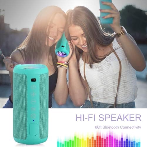 Ortizan Bluetooth Speaker, Portable Speaker with IPX7 Waterproof, Bluetooth 5.3, 30H Playtime, RGB Light, Micro SD card & AUX, Wireless Speaker for Home, Travel, Outdoors — view 4