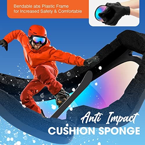EasYoung 2-Pack Ski Goggles for Kids, Teens, Youth, Boys, Girls, Men and Women - Compatible Snowboard and Motorcycle Goggles, Wind Resistance — view 6