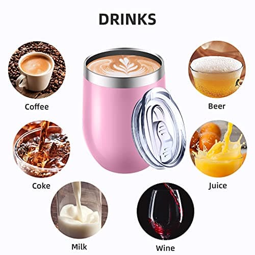 Reusable Coffee Cup, Insulated Travel Mug Vacuum Stainless Steel with Spill Proof Lid, Great for Hot & Cold Drinks - Coffee, Tea, Milk and Wine,12oz/340ml — view 4