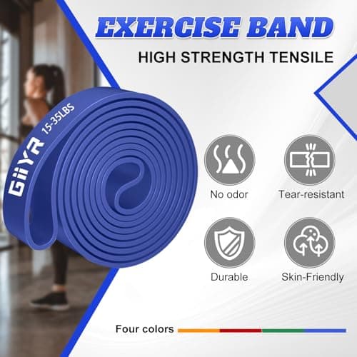 Resistance Bands Set for Men & Women - 5 Levels Exercise Band with Door Anchor, Pull Up Bands for Strength Training, Stretching, Powerlifting, Home Workouts, and CrossFit (5-125LBS) — view 5