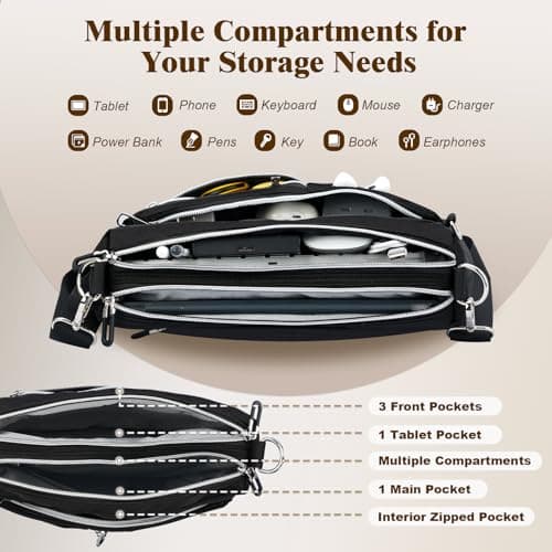 TiMOVO 9-11" Anti-Theft Tablet Sleeve with Strap for iPad, Black — view 4