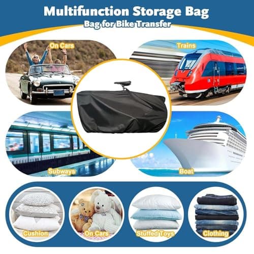 Bike Bag - Folding Bike Bag | Bikes Box for Air Travel | Lightweight Waterproof Foldable Scooter Pack for Car Men Beach Riding Commuting Youth Women Touring Outdoor Mountain Biking | — view 4