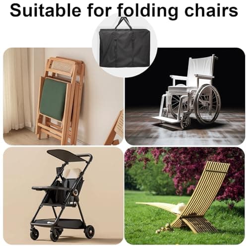 1 PC Large Outdoor Folding Chair Storage Bag, 600D 110x74x28 CM, Black — view 5