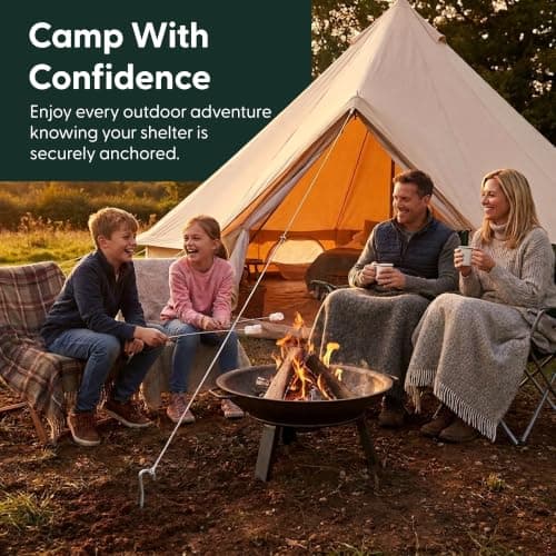 KEPLIN Steel Alloy Tent Pegs, Galvanised Ground Pegs, Rust Free & Durable Tent Support Metal Heavy Duty, Ideal Support for Camping, Beach, Garden Netting, Football Goal & Gazebo (40 Pack) — view 6